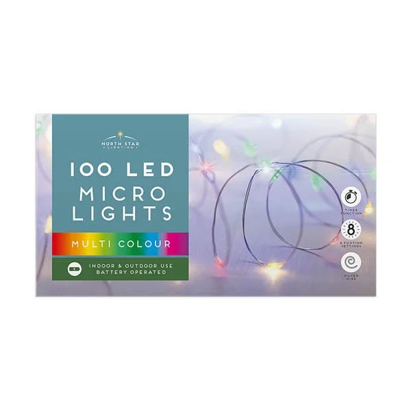 100 Micro Led B/o Lights Multi Coloured