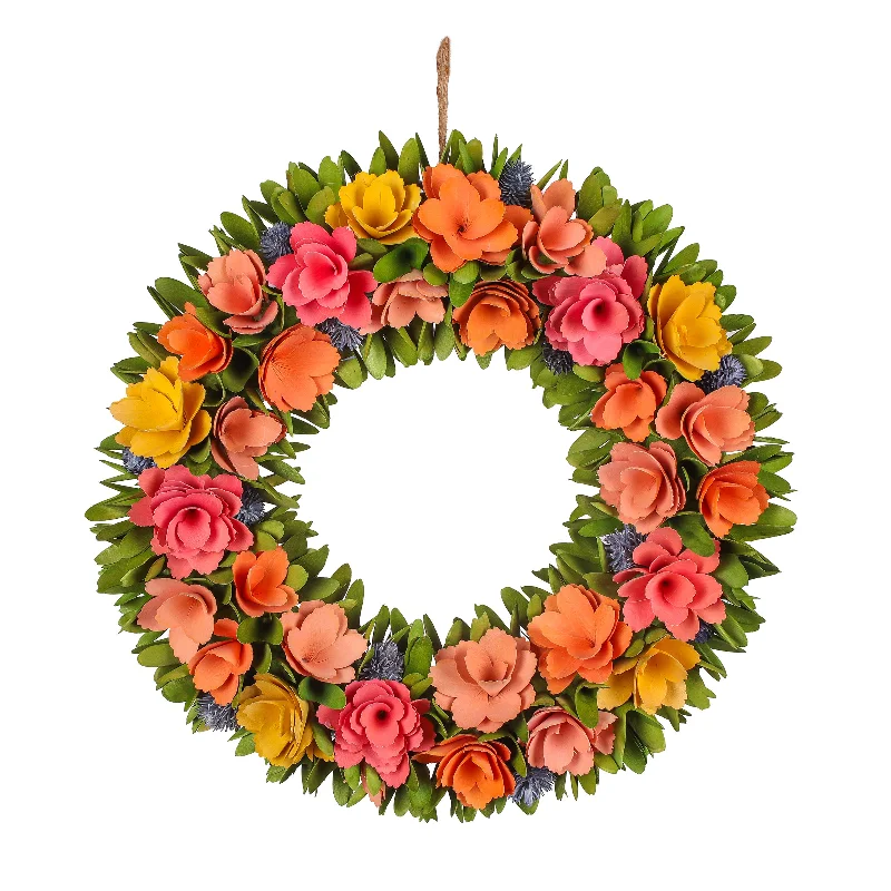 Christmas Holiday Baking Ideas 18" Pastel Colors Spring Floral Wreath