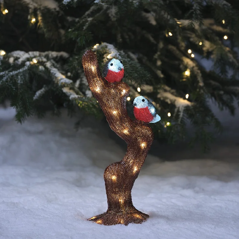 Christmas Joyful Laughter 46cm 2 Birds on a Branch LED 3D Acrylic Figure