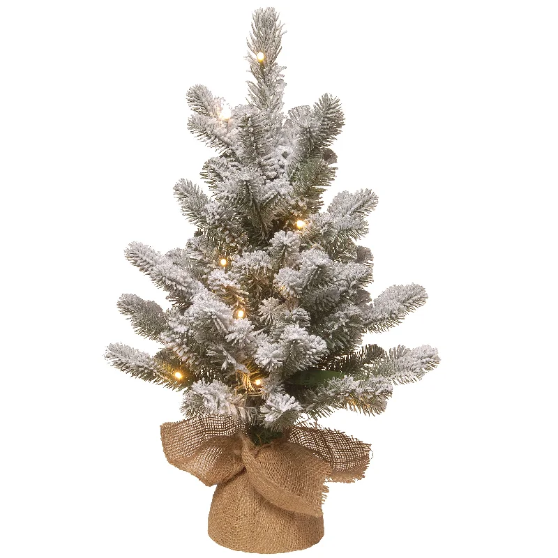 Christmas Village Scene 2 ft. Pre-Lit Snowy Sheffield Spruce Tree with White LED Lights Christmas Village Scene 2 ft. Pre-Lit Snowy Sheffield Spruce Tree with White LED Lights