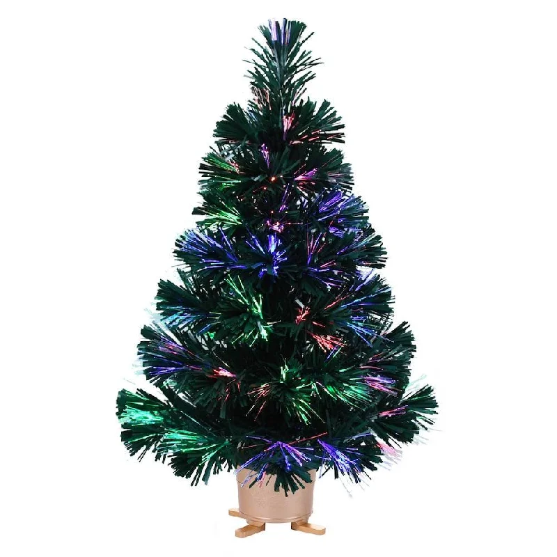 Christmas Gingerbread Delights Green Fiber Optic LED Christmas Tree
