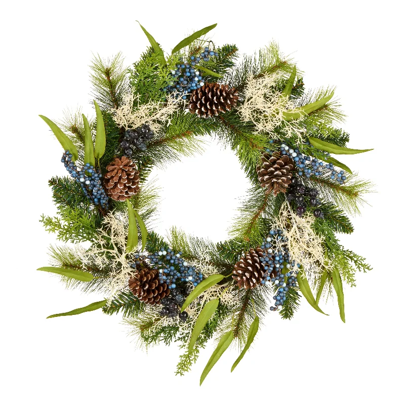 24 in. Blueberry Fields Wreath