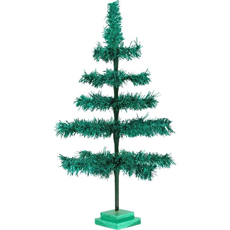 Christmas Classic Traditions 28in Vintage Emerald Tinsel Christmas Tree