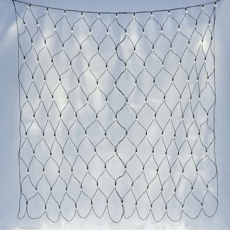 Christmas Cozy Comfort Plus Connect 2m x 2m 144 White Connectable Net Lights Black Cable