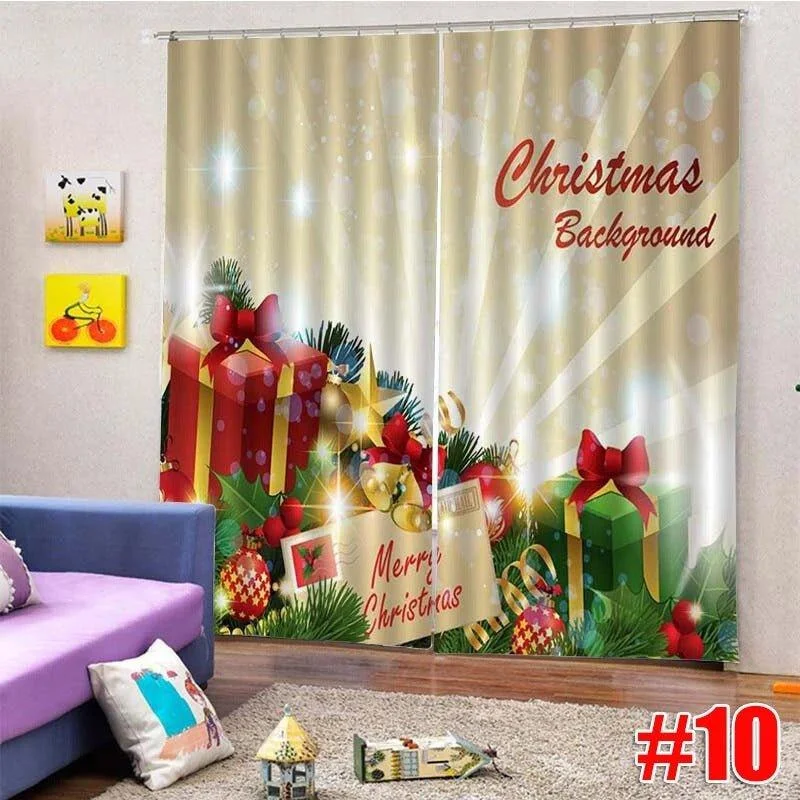 Christmas Cozy Treats 3D Christmas-Themed Printed Window Curtains - Festive Holiday Home Decor Christmas Cozy Treats 3D Christmas-Themed Printed Window Curtains - Festive Holiday Home Decor