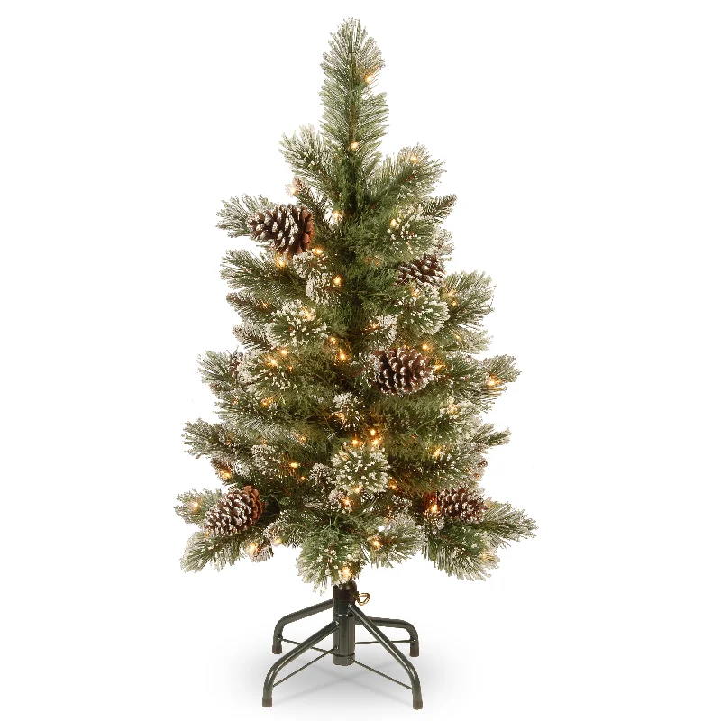 Christmas Snow Covered Streets 3 ft. Pre-Lit Glistening Pine Pencil Slim Tree with Clear Lights Christmas Snow Covered Streets 3 ft. Pre-Lit Glistening Pine Pencil Slim Tree with Clear Lights