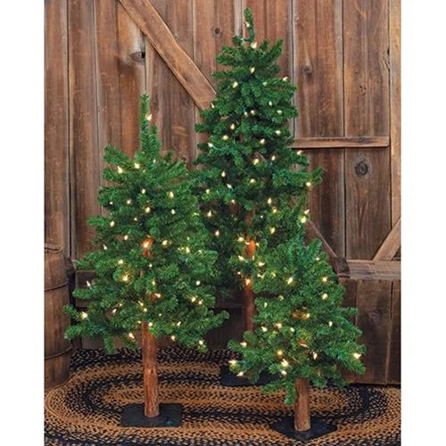 Christmas Cozy Sweaters 3/Set Pre-Lit Alpine Trees 2ft 3ft 4ft
