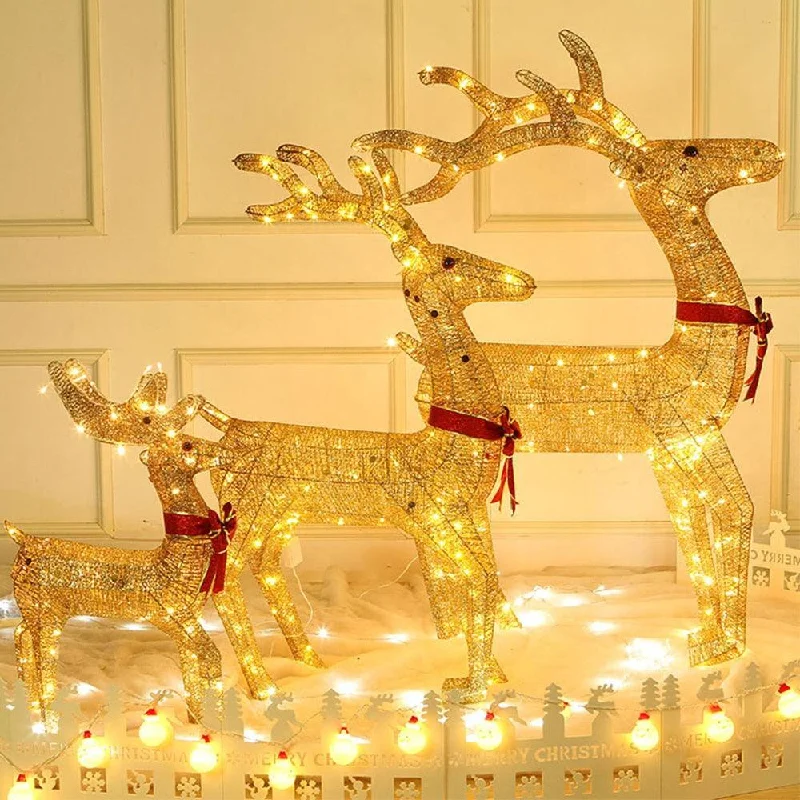 Christmas Traditional Feast Reindeer Shaped Christmas Decoration LED Ornaments