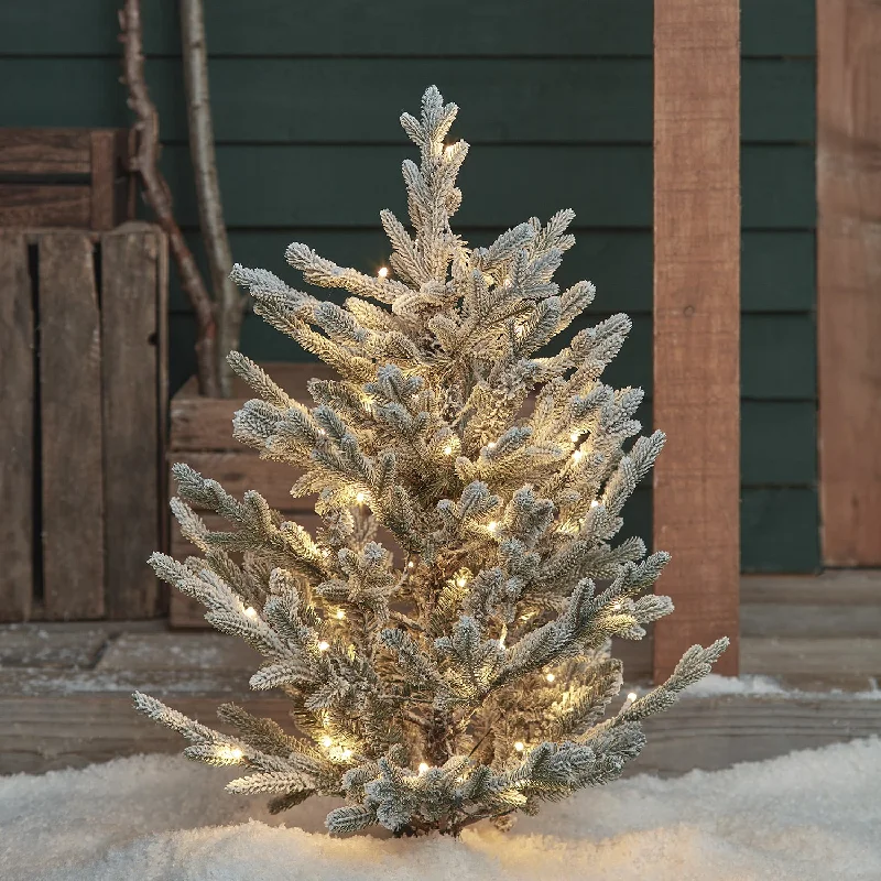 Christmas Traditional Feast 3ft Dual Colour LED Snowy Outdoor Christmas Tree Stake