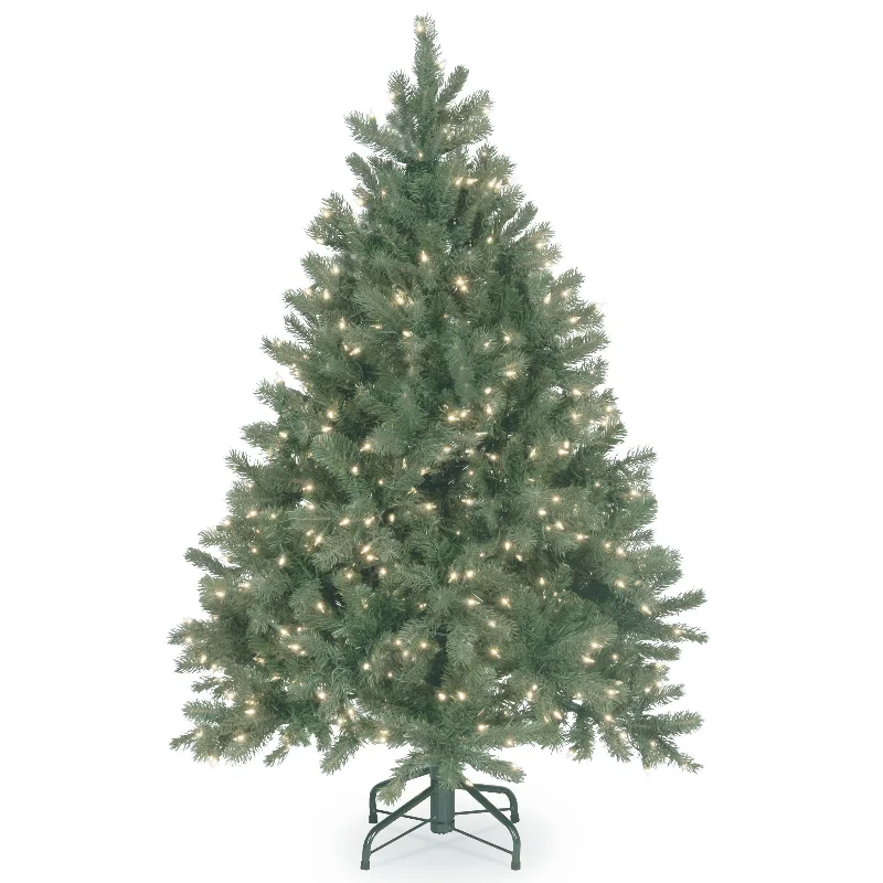 Christmas Storytelling Night 4.5 ft. Pre-Lit Downswept Douglas Blue Fir Tree with Clear Lights