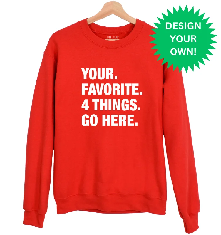 4 THINGS® Custom Unisex Fleece Pullover - RED (Custom Pre-Order)