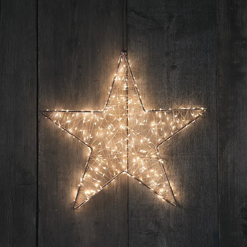 Christmas Snow Covered Roof 40cm Micro LED Copper Wire Star