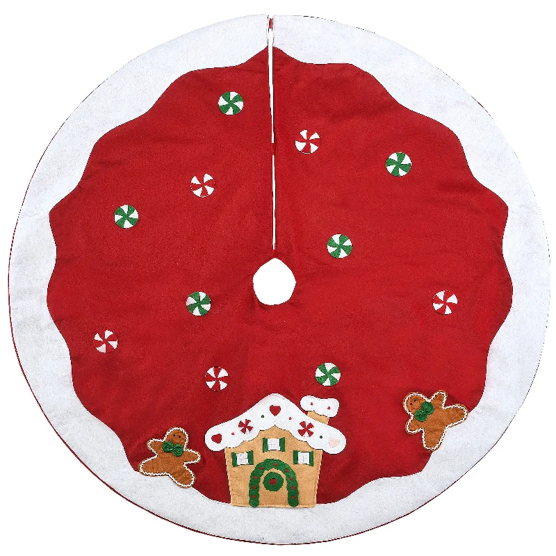 Christmas Ornament Collection 48 in. Be Merry Collection Gingerbread House Tree Skirt Christmas Ornament Collection 48 in. Be Merry Collection Gingerbread House Tree Skirt