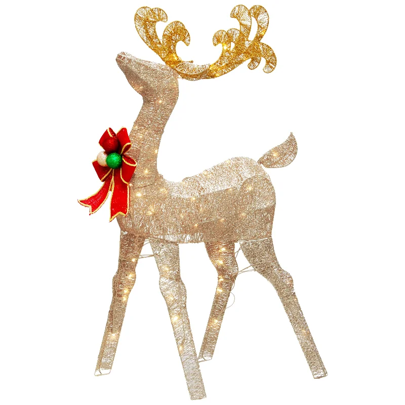 Christmas Family Gathering 48 in. Reindeer Decoration with White LED Lights
