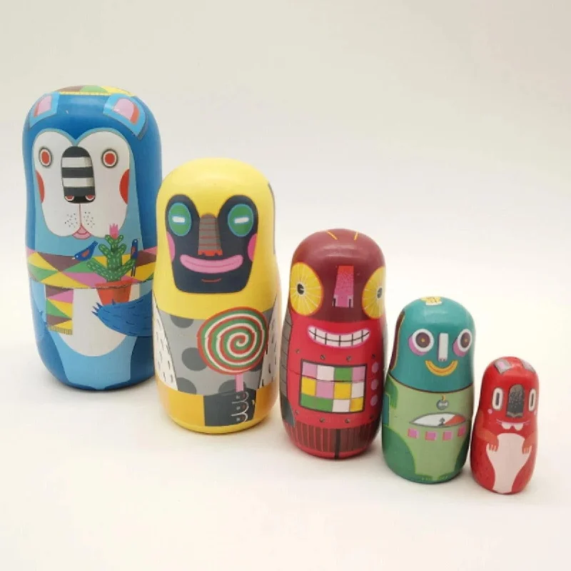 Christmas Classic Holiday Songs Russian Wooden Nesting Doll For Christmas