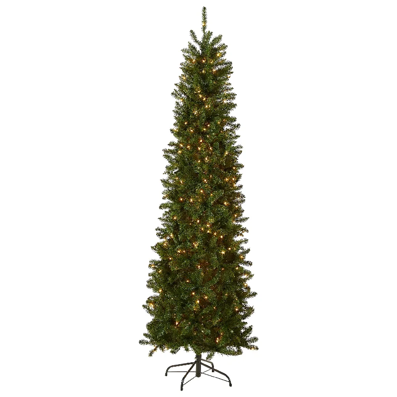 Christmas Cozy Blankets 6 ft. Pre-Lit Kingswood Fir Pencil Tree with Clear Lights
