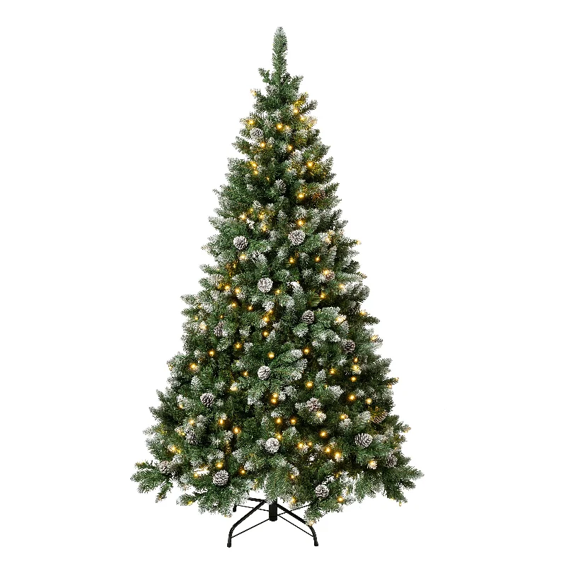 6 ft. Pre-Lit Oakley Hills Snow Tree with Warm White LED Lights