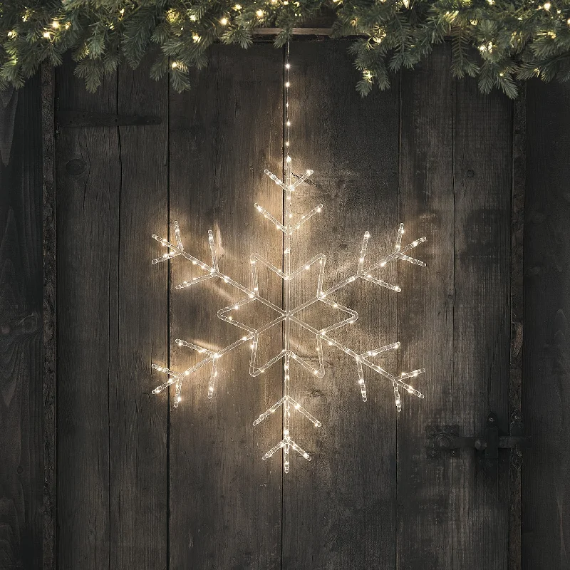 Christmas Hot Cocoa 60cm Acrylic Snowflake Silhouette Micro LED Hanging Light