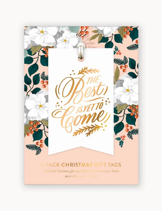 6pk Christmas Gift Tags "The best is yet to come"