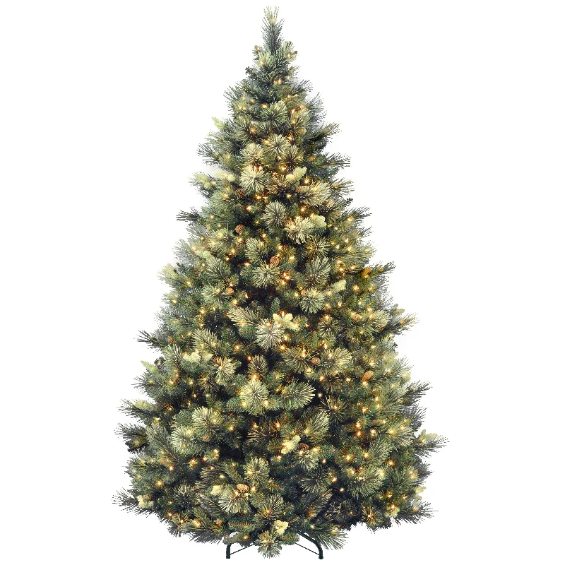 Christmas Festive Lights 7.5 ft. Pre-Lit Carolina Pine Tree with 1000 Clear Lights