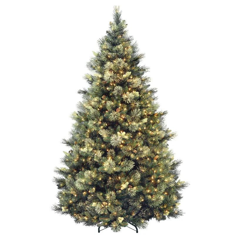 Christmas Snow Covered Streets 7.5 ft. Pre-Lit Carolina Pine Tree with 750 Clear Lights