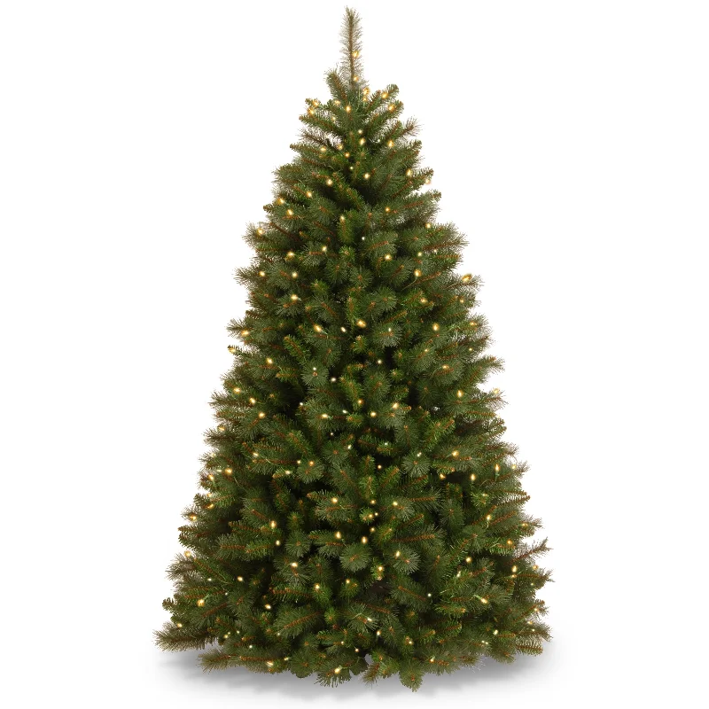 Christmas Festive Lights 7.5 ft. Pre-Lit Rocky Ridge Pine Medium Tree with Clear Lights