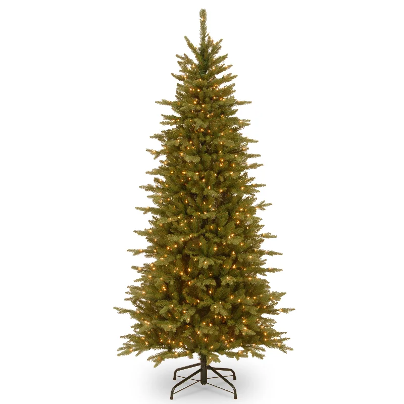 Christmas Winter Nights Magic 7.5 ft. Pre-Lit Sierra Spruce Slim Tree with Clear Lights Christmas Winter Nights Magic 7.5 ft. Pre-Lit Sierra Spruce Slim Tree with Clear Lights