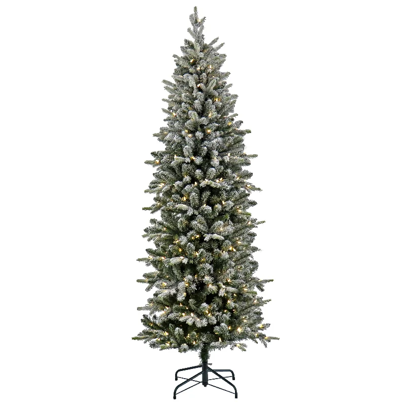 Christmas Sweet Treats 7 ft. Pre-Lit Conger Pine Pencil Slim Tree with LED Lights