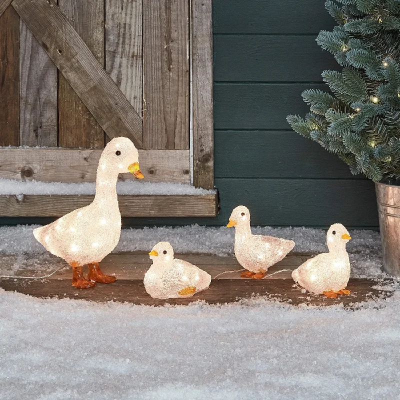 Christmas Santa Surprise 29cm Acrylic Duck Family Christmas Figures