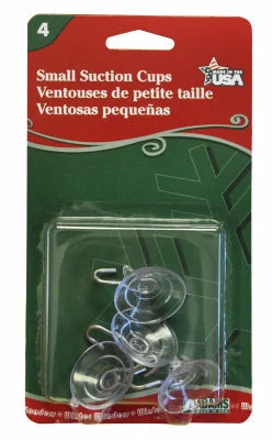 Christmas Holiday Countdown Adams Small Suction Cup Hooks Clear Rubber 4 pk (Pack of 12)