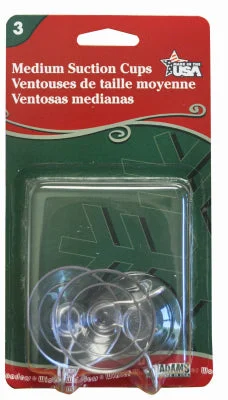Christmas Toy Workshop Adams Medium Suction Cup Hooks Clear Rubber 3 pk (Pack of 12)