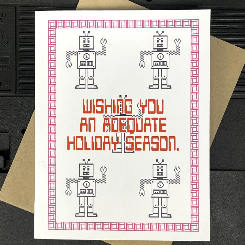 Christmas Classic Holiday Songs Adequate Holidays 8-Bit Card