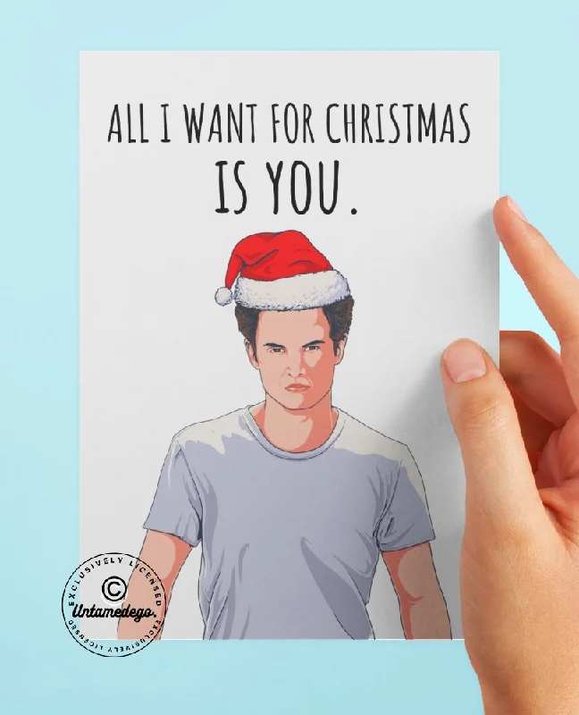 Christmas Evergreen Decorations All I Want For Christmas Is You Card
