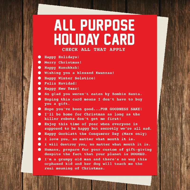 Christmas Holiday Countdown All Purpose Holiday Card
