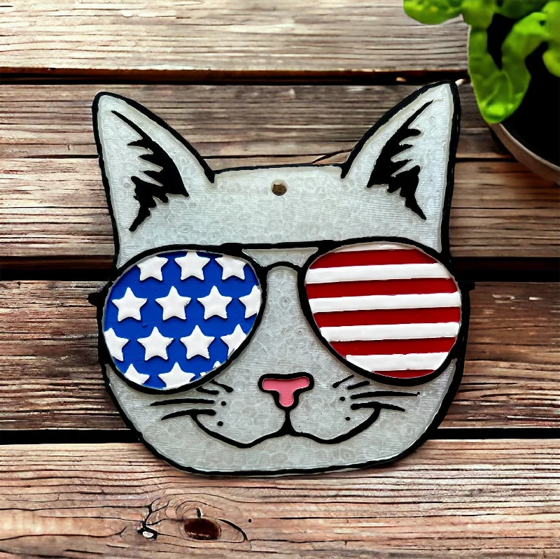 Christmas Warm Glow Americana Cat  Freshie