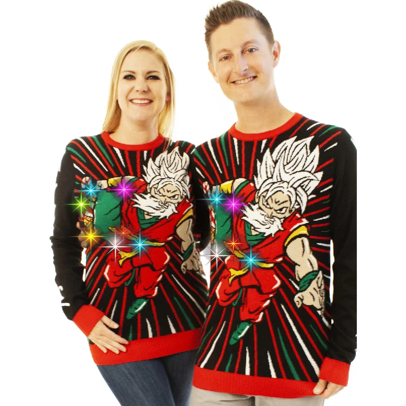 Christmas Holiday Festivities LIGHT UP- Anime Santa | Ugly Christmas Sweater For Men & Women | Unisex Sizing