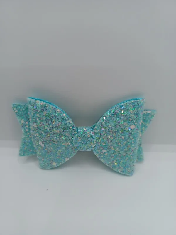 Baby Blue Glitter Hairbow