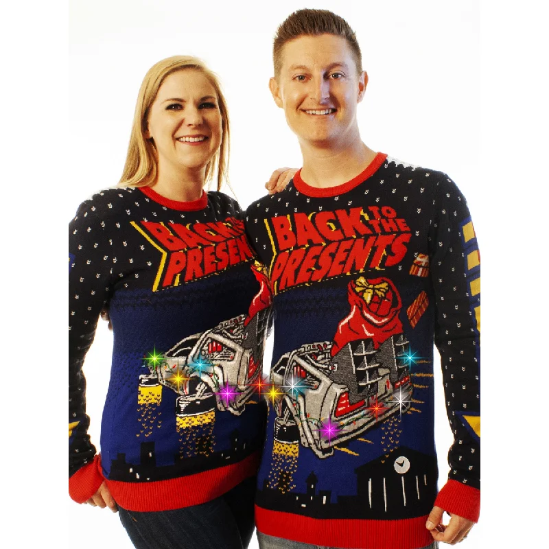 Christmas Classic Stories LIGHT UP- Back to the Presents | Ugly Christmas Sweater For Men & Women | Unisex Sizing