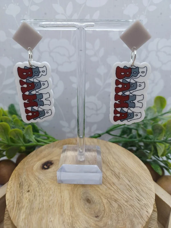 Christmas Snow Covered Streets "Bama" Earrings