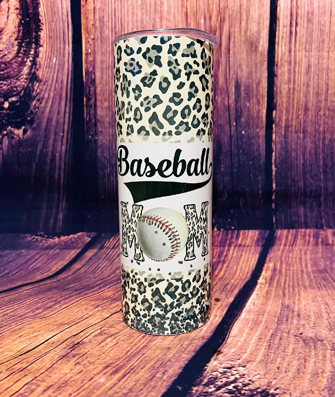 PRE ORDER - Baseball Mom Leopard Tumbler - 20 oz