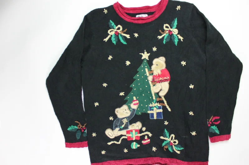 Christmas Cozy Candles Bearly Trimming The Tree-Small Christmas Sweater