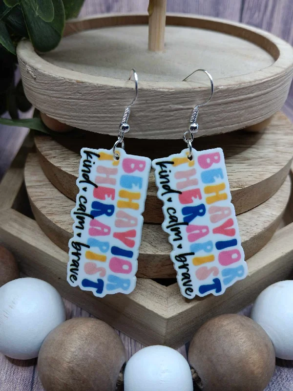 Christmas Garland Designs Behavioral Therapist Earrings