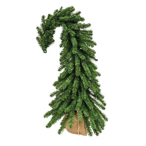 Christmas Holiday Candlelight Bendable Alpine Tree w/Burlap Base 3ft.