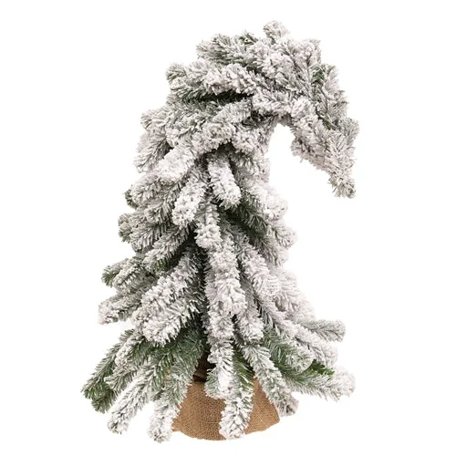 Christmas Joyful Laughter Bendable Flocked Alpine Tree w/Burlap Base 24"