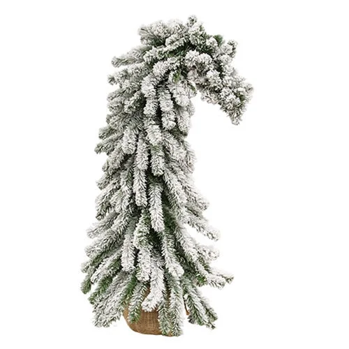 Christmas Holiday Table Bendable Flocked Alpine Tree w/Burlap Base 3ft.