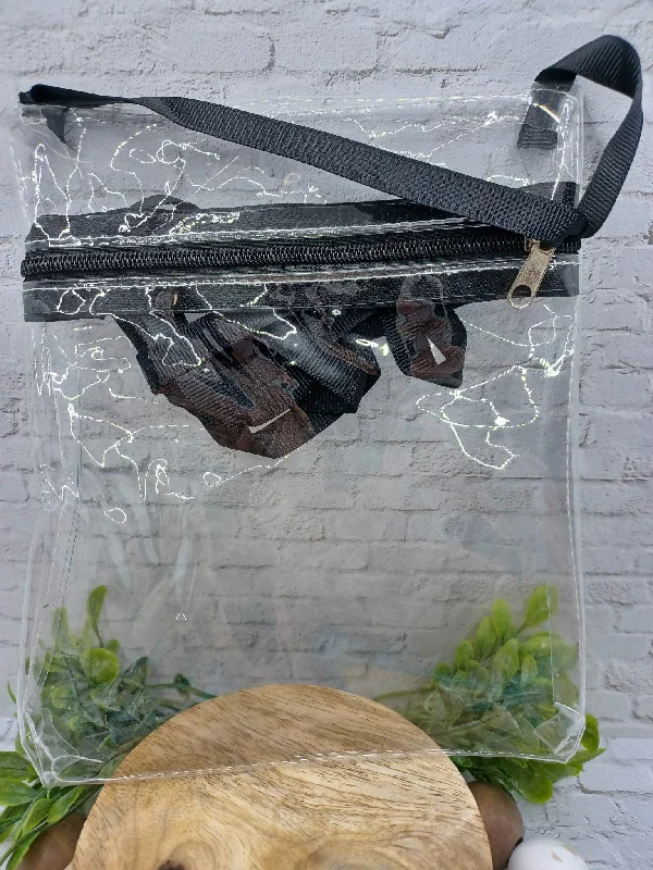 Christmas Classic Holiday Songs Black Clear Zippable Crossbody Bag