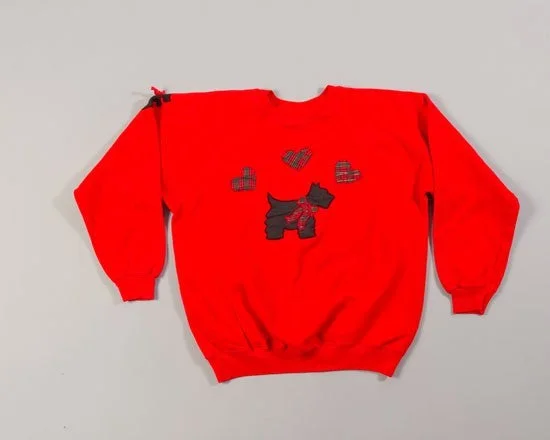 Black Dog and Hearts-Medium Christmas Sweater
