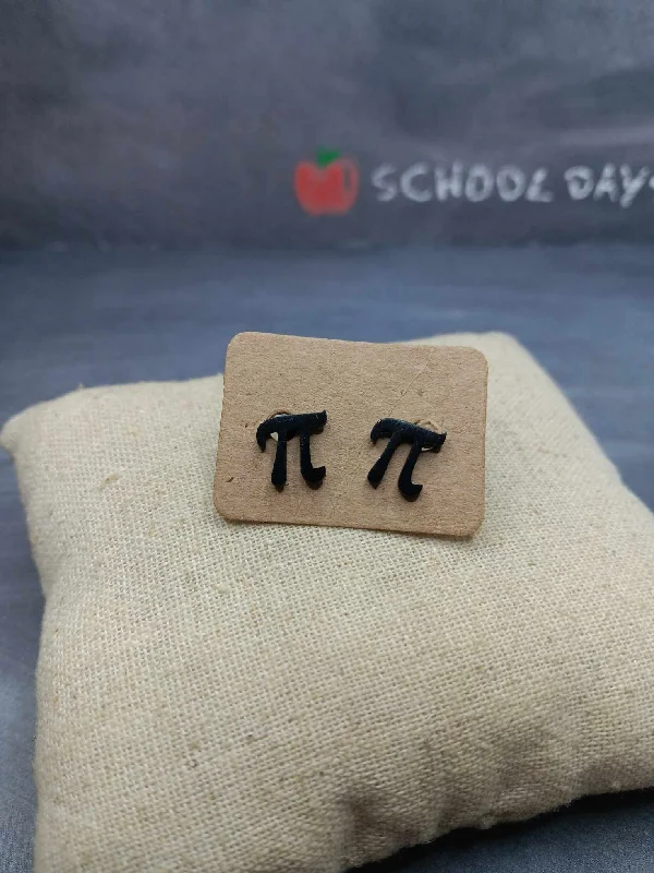 Christmas Santa Surprise Black Math Themed Pi Earrings