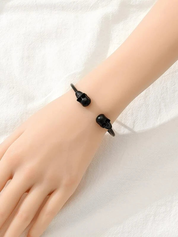 Black Skeleton Reverse Cuff Bracelet