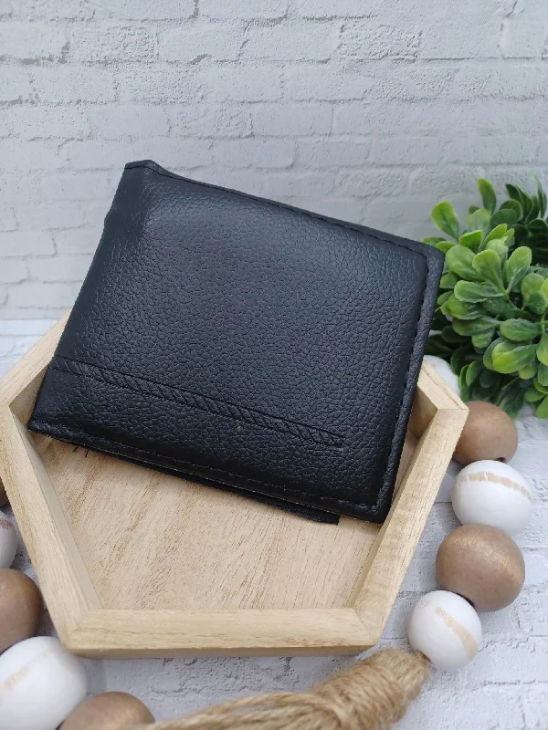 Christmas Candle Warmth Black Stitched Wallet